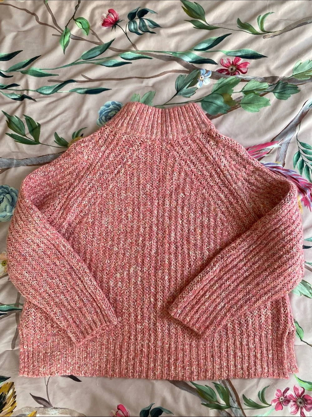 silence + noise Pink Marled Turtleneck Sweater